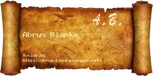 Abrus Bianka névjegykártya