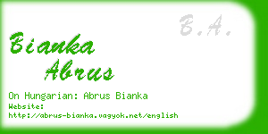 bianka abrus business card